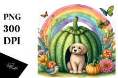 Dog House Rainbow Butterfly | Sublimation Clipart Product Image 1
