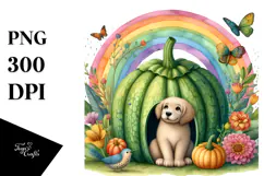 Dog House Rainbow Butterfly | Sublimation Clipart Product Image 1