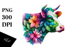 Abstract Vibrant Cow, PNG Product Image 1