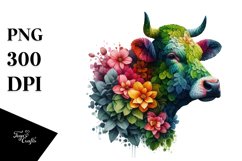 Abstract Vibrant Cow, PNG Product Image 3