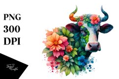 Abstract Vibrant Cow, PNG Product Image 1