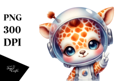 Cute Baby Giraffe with Party Hat, PNG Product Image 1