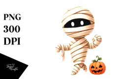 Simple Funny Halloween Clipart with Mummy PNG Product Image 1