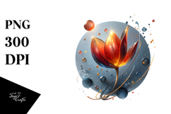 Glossy Tulip, Watercolor PNG Product Image 1