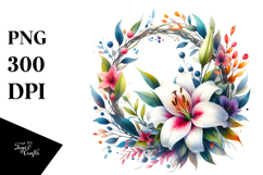 Vibrant Whreath Lily Clipart Product Image 1