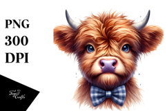 Expressive Baby Highland Cow PNG Product Image 1