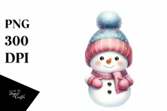 Cute Snowman with Gloves, PNG Product Image 1