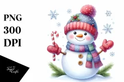 Cute Snowman with Gloves, PNG Product Image 1