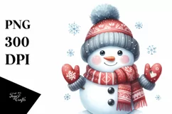 Cute Snowman with Gloves, PNG Product Image 1
