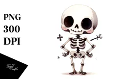 Simple Halloween Clipart of Skeleton PNG Product Image 1
