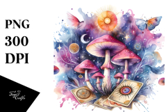 Magical Celestial Mushroom Tarot PNG Product Image 1