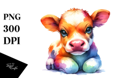 Cute Baby Cow Drawing | Sublimation Clipart Product Image 1