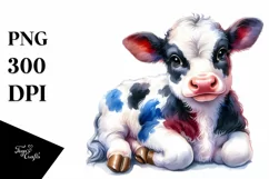 Cute Baby Cow Drawing | Sublimation Clipart Product Image 1
