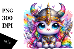 Cute Vibrant Baby Unicorn PNG Product Image 1
