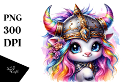 Cute Vibrant Baby Unicorn PNG Product Image 1