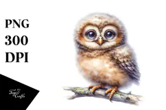Cute Baby Owl PNG Product Image 1