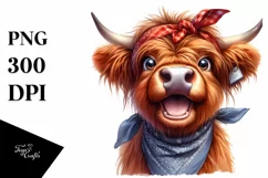 Cow Cow Portrait with Enthusiastic Smile Clipart Product Image 3