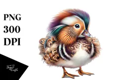 Adorned Baby Duck Watercolor PNG Product Image 1