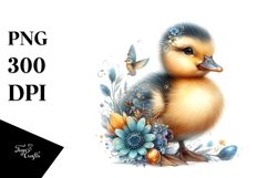 Adorned Baby Duck Watercolor PNG Product Image 1