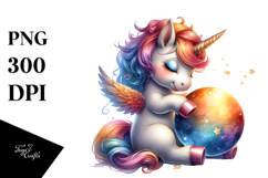 Colorful Baby Unicorn with Magic Orb, High-Res PNG Product Image 1