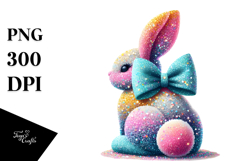 Stylized Bunny Sitting View from Back PNG Product Image 1