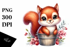 Colorful Smiling Baby Squirrel in Bucket | Sublimation | Product Image 3
