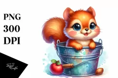 Colorful Smiling Baby Squirrel in Bucket | Sublimation | Product Image 1