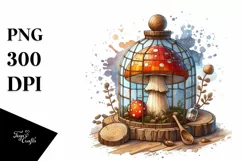 Mushroom Watercolor Splash PNG Product Image 1