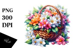Colorful Jasmine Basket Clipart Product Image 1