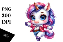 Cute Baby Unicorn Dancing PNG Product Image 1
