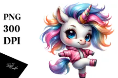 Cute Baby Unicorn Dancing PNG Product Image 1