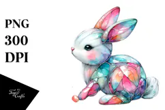 Colorful Pastel Bunny in , PNG Product Image 1
