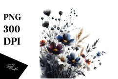 Dark Flowers Canvas | Sublimation | Clipart Product Image 3