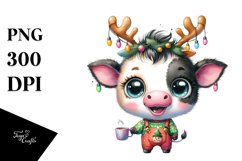 Colorful Cow with Christmas Lights, Transparent PNG Product Image 3