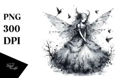 Washed Watercolor Gothic Fairy PNG Product Image 1