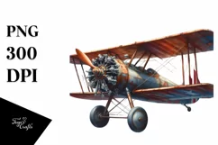 Rusted Biplane USA Flag | Clipart Product Image 1