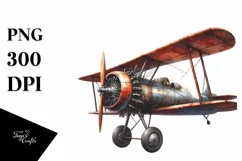 Rusted Biplane USA Flag | Clipart Product Image 1