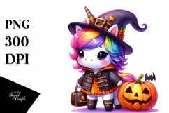 Halloween Baby Unicorn Drawing Clipart Product Image 3