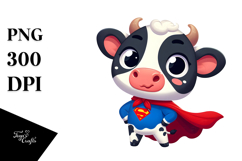 Holstein Cow with Dramatic Face, PNG Product Image 1