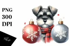 Cute Christmas Miniature Schnauzer, High-Res PNG Product Image 3