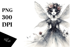 Whimsical Gothic Fairy Illustration, Transparent PNG Product Image 1