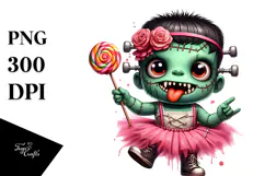 Funny Frankenstein Kid, Transparent PNG Product Image 1