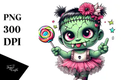 Funny Frankenstein Kid, Transparent PNG Product Image 1