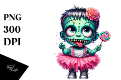Funny Frankenstein Kid, Transparent PNG Product Image 1