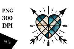 Simple Distressed Stained Hearth Arrow PNG Product Image 1