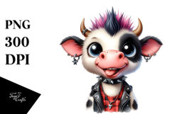 Cute Punk Cow PNG Product Image 1