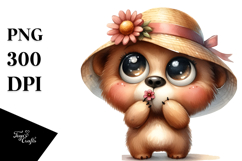 Expressive Bear Sun Hat Clipart Product Image 1
