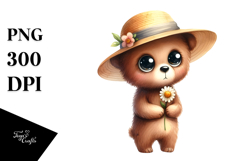 Expressive Bear Sun Hat Clipart Product Image 1