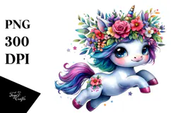 Cute Unicorn with Cool Haircut, PNG Product Image 1