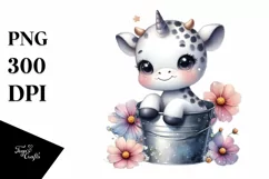 Babyunicorn with Animal Print Watercolor Splash | Product Image 1